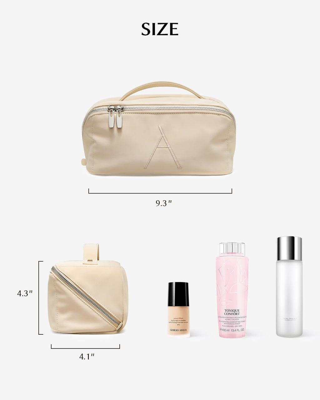 EACHY Personalized Makeup Bag – Travel Cosmetic Case with Zipper & Handle