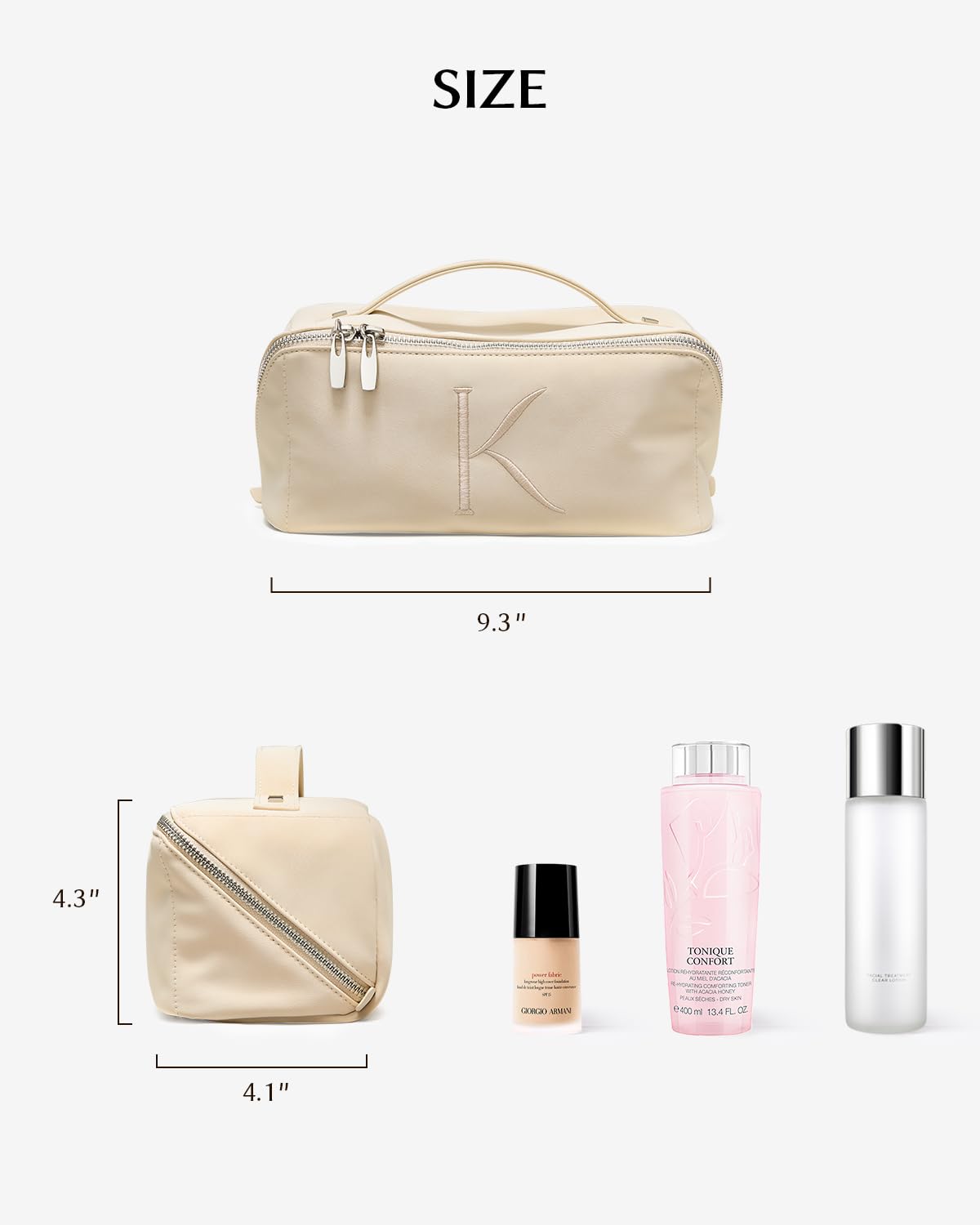 EACHY Personalized Makeup Bag – Travel Cosmetic Case with Zipper & Handle