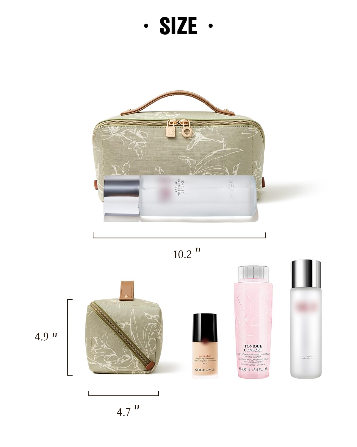 EACHY Travel Makeup Bag — Large Capacity Waterproof Cosmetic Bag for Women | Open Flat Design