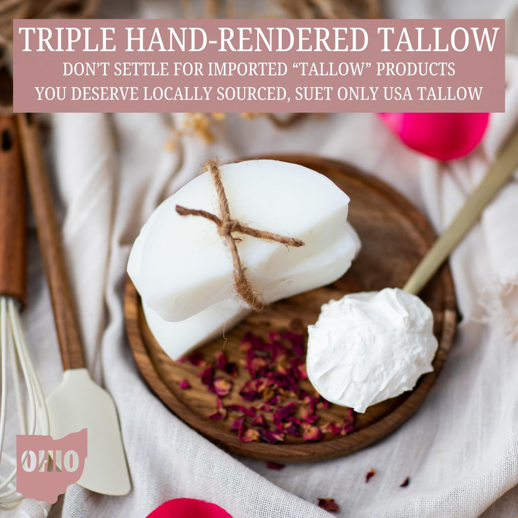EAP ACRES Rose-Infused Whipped Tallow Balm – Grass-Fed Tallow, Manuka Honey & Jojoba Oil