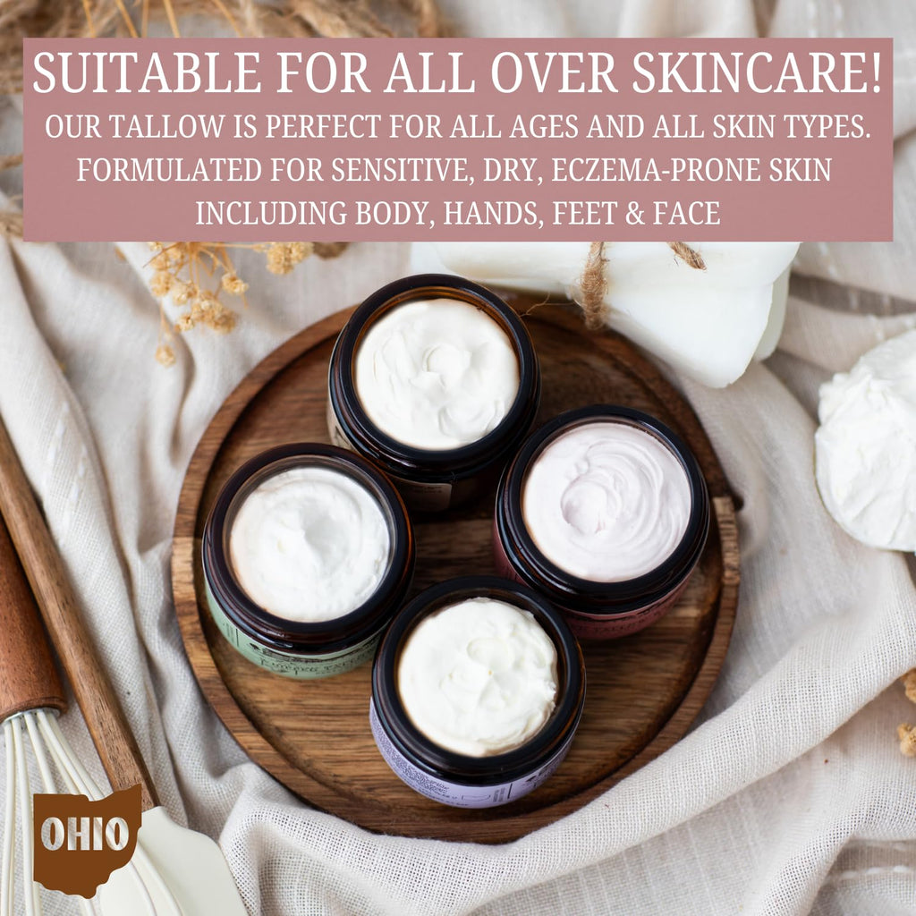 EAP ACRES Rose-Infused Whipped Tallow Balm – Grass-Fed Tallow, Manuka Honey & Jojoba Oil