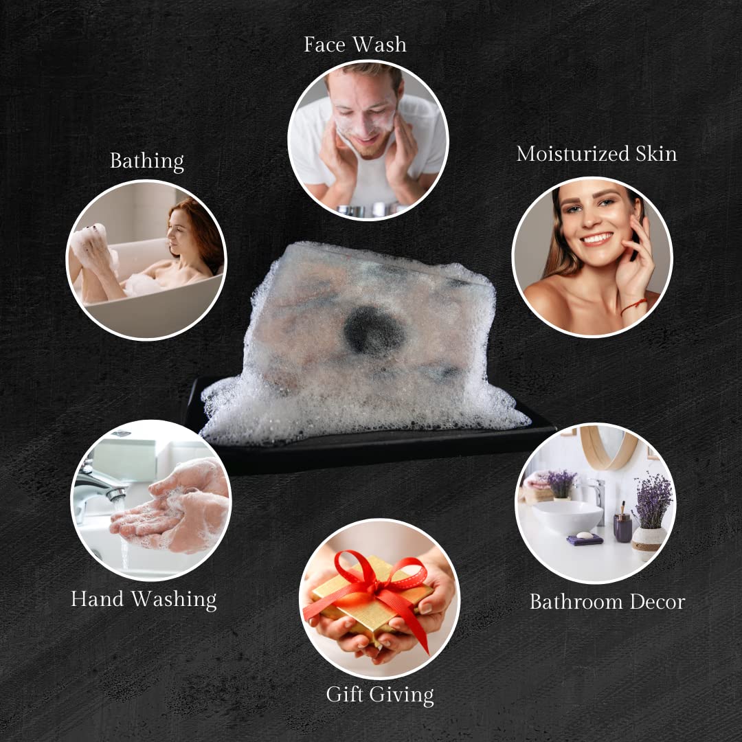 Earth & Home Rock Soap Gift Set – Jade & Black Obsidian Gemstone Soaps (2) with Natural Ingredients
