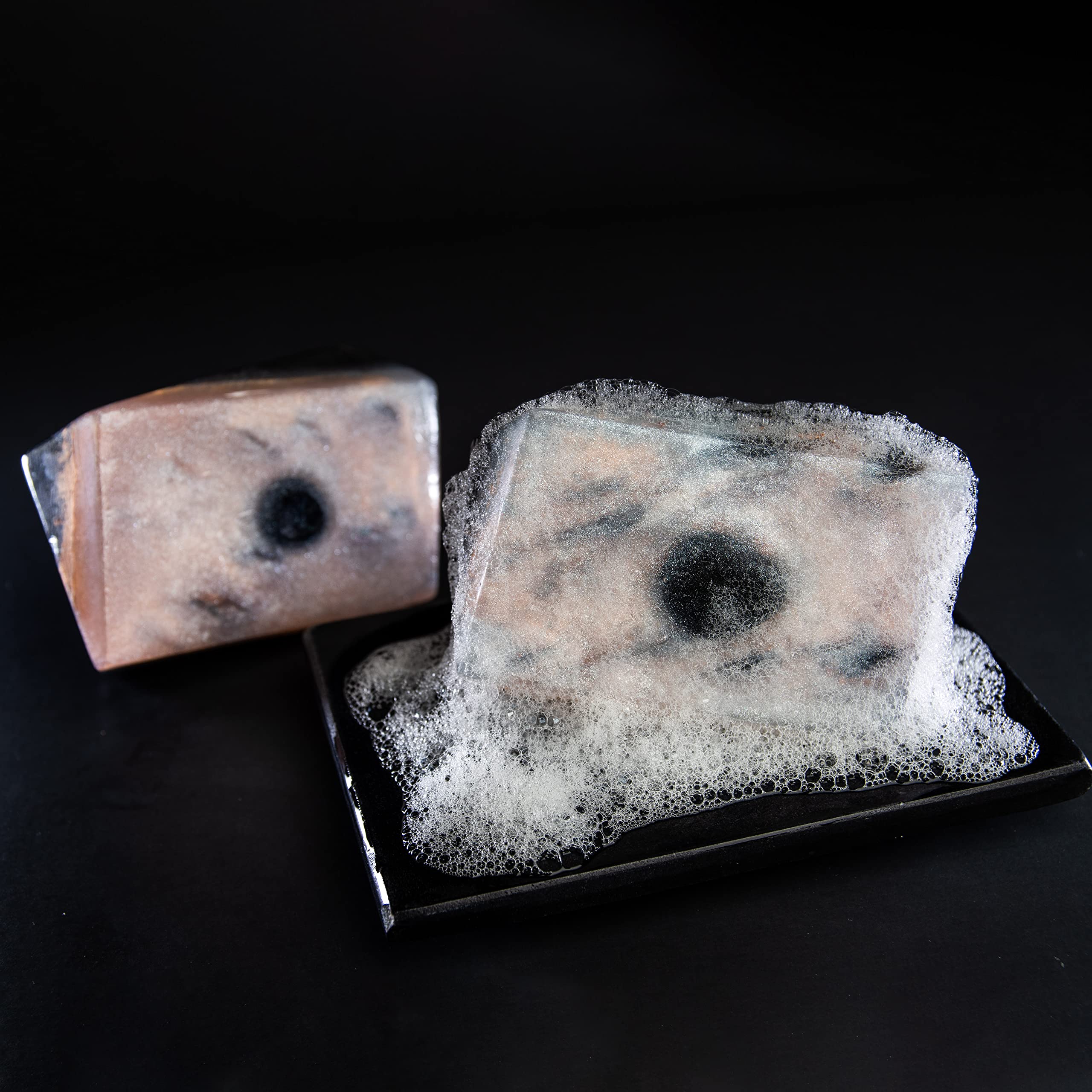 Earth & Home Rock Soap Gift Set – Jade & Black Obsidian Gemstone Soaps (2) with Natural Ingredients