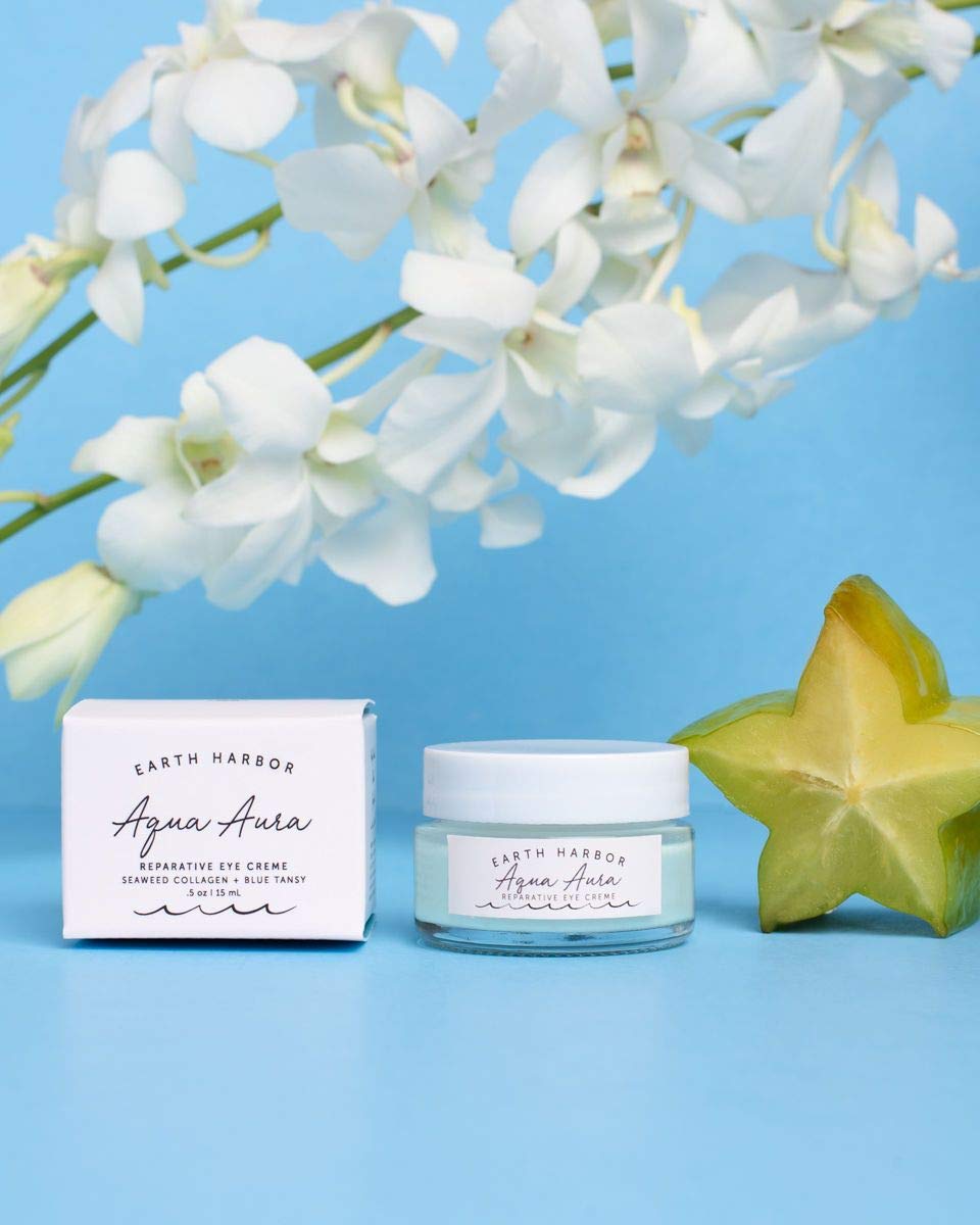 Earth Harbor AQUA AURA Reparative Eye Creme – Renew & Nourish with Blue Tansy & Seaweed Collagen (1/2 oz)