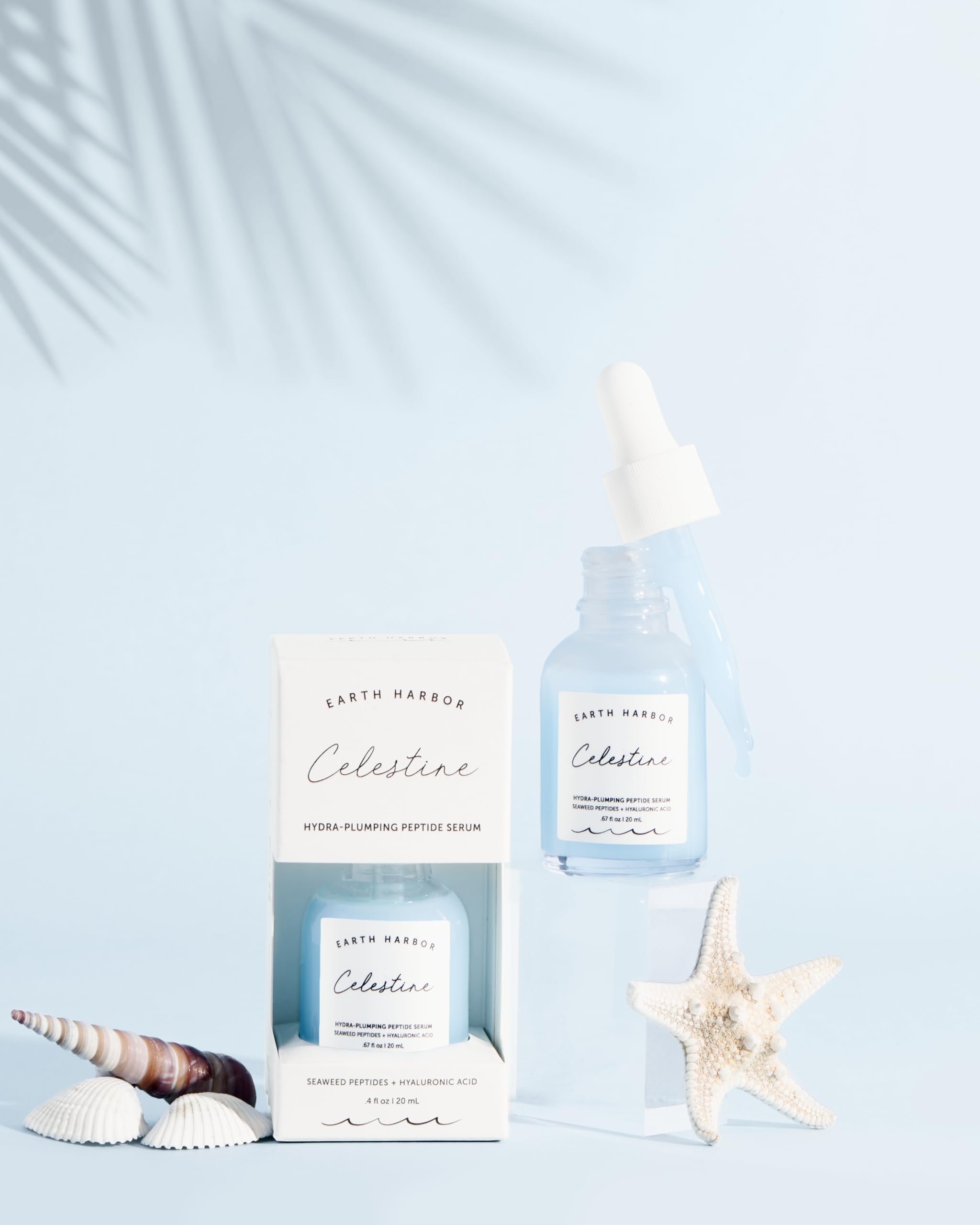 Earth Harbor Celestine Hydra-Plumping Peptide Serum | Skin Elasticity & Nutrients | Plant-Based & Vegan