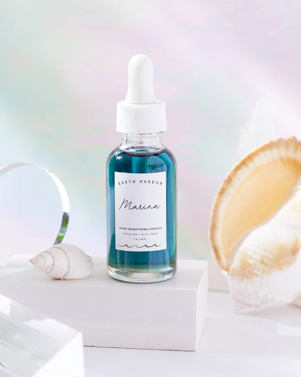 Earth Harbor MARINA Biome Brightening Ampoule – Brightens & Balances | Blue Tansy, Spirulina & Squalane | 1 fl oz