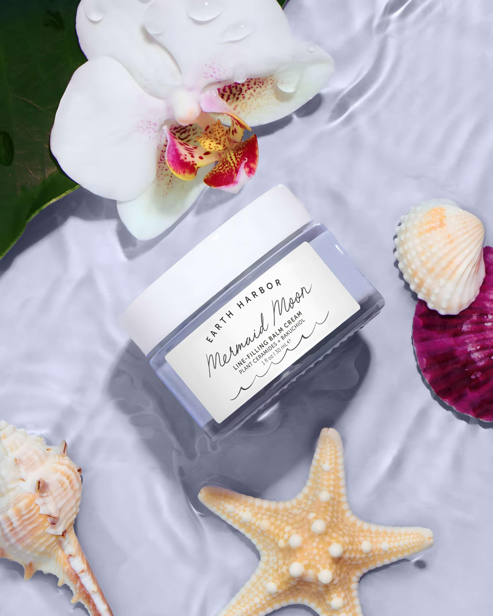 Earth Harbor Mermaid Moon Line-Filling Balm Cream — Vegan Night Treatment for Hydration & Wrinkle Care