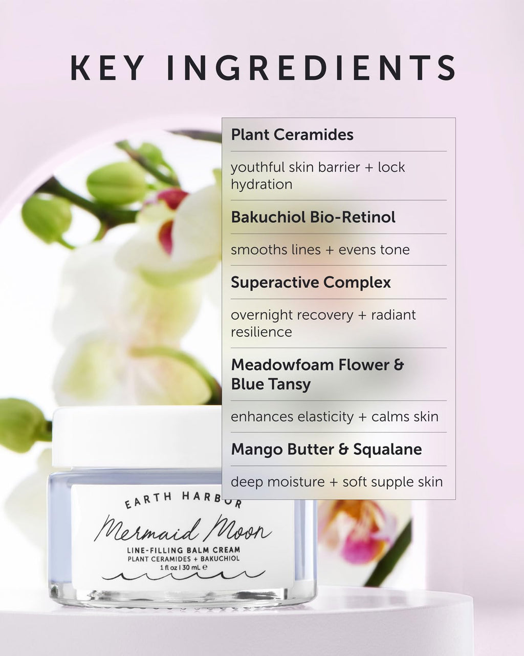 Earth Harbor Mermaid Moon Line-Filling Balm Cream — Vegan Night Treatment for Hydration & Wrinkle Care