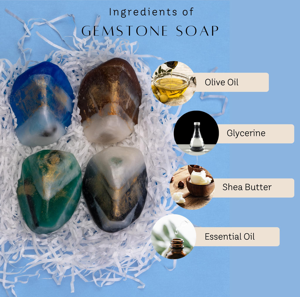 Earth & Home Gemstone Soap & Bath Bomb Set – Relaxing Spa Gift with Crystals