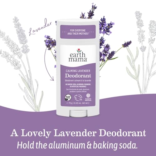 Earth Mama Calming Lavender Deodorant – Aluminum-Free, Safe for Sensitive Skin, Pregnancy & Nursing