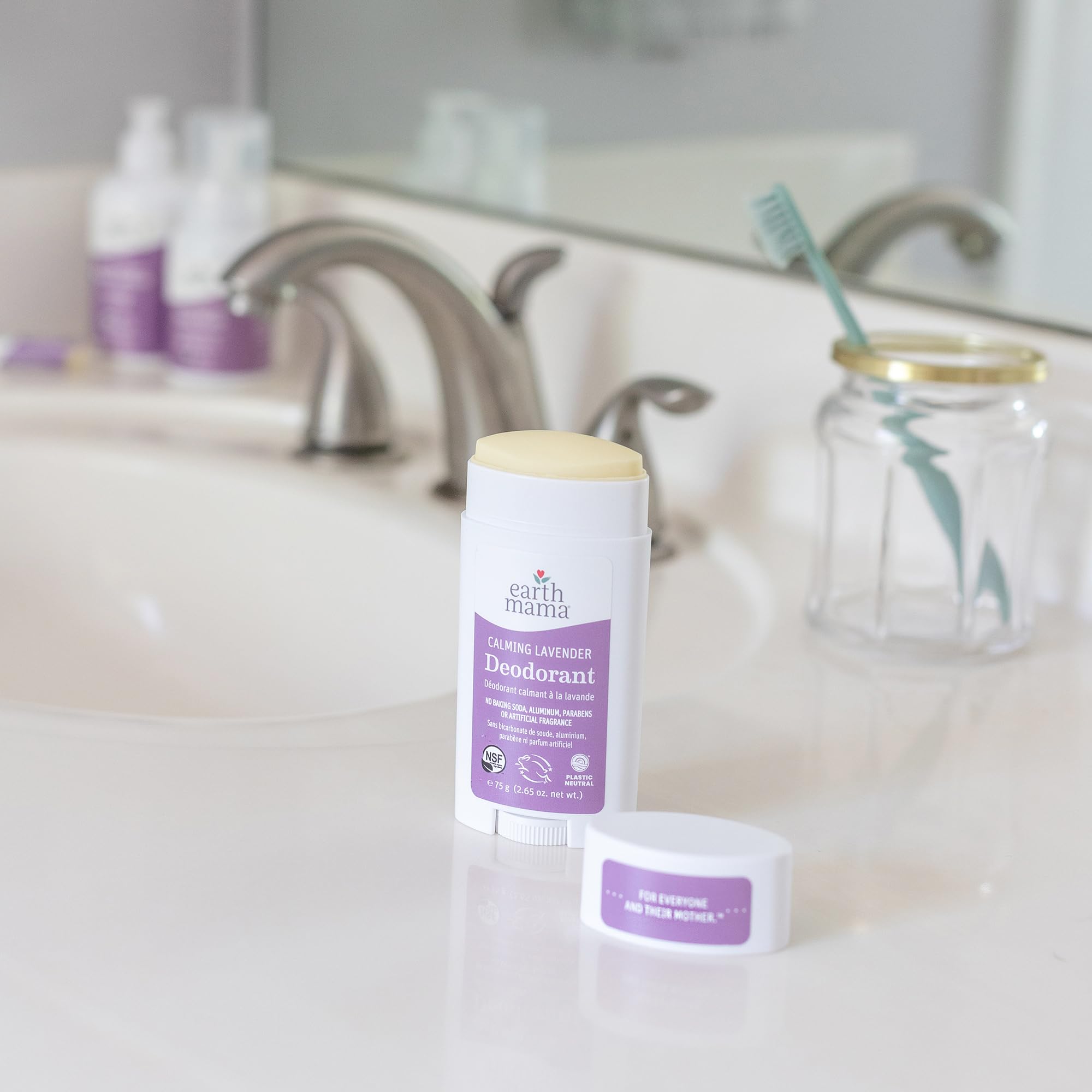 Earth Mama Calming Lavender Deodorant – Aluminum-Free, Safe for Sensitive Skin, Pregnancy & Nursing