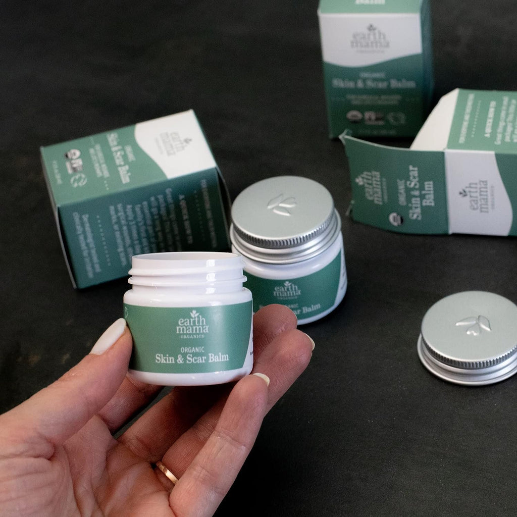 Earth Mama Organic Skin & Scar Balm | Postpartum Skin Care for Scar & Stretch Marks (2-Pack)