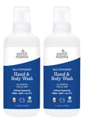 Earth Mama Wild Peppermint Hand & Body Wash — Foaming Castile Soap, Organic Peppermint & Coconut Oil, 34 oz (2-Pack)