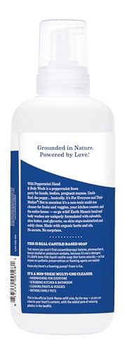Earth Mama Wild Peppermint Hand & Body Wash — Foaming Castile Soap, Organic Peppermint & Coconut Oil, 34 oz (2-Pack)