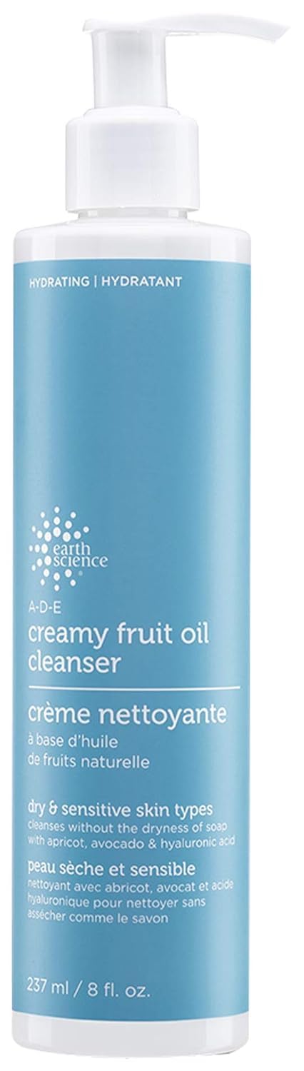 Earth Science A-D-E Creamy Fruit Oil Cleanser – Hydrating Face Wash for Dry, Normal & Sensitive Skin (8 oz)