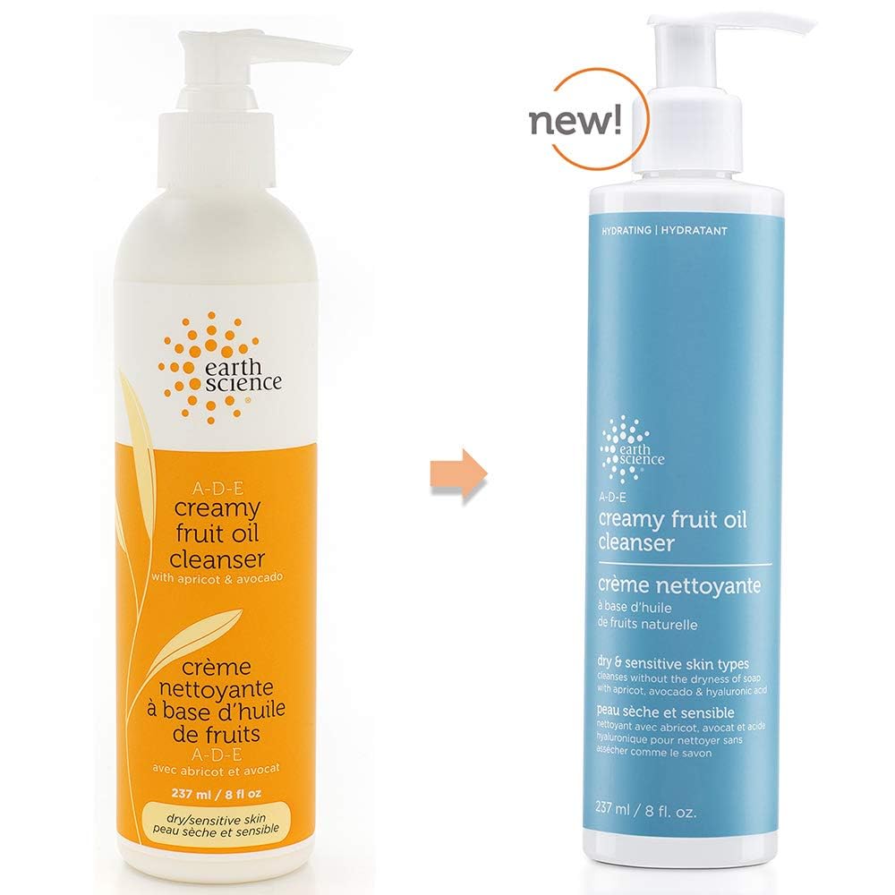Earth Science A-D-E Creamy Fruit Oil Cleanser – Hydrating Face Wash for Dry, Normal & Sensitive Skin (8 oz)