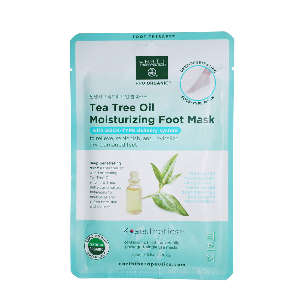 Earth Therapeutics Tea Tree Oil Moisturizing Foot Mask – 2 Pack (2 Pairs)