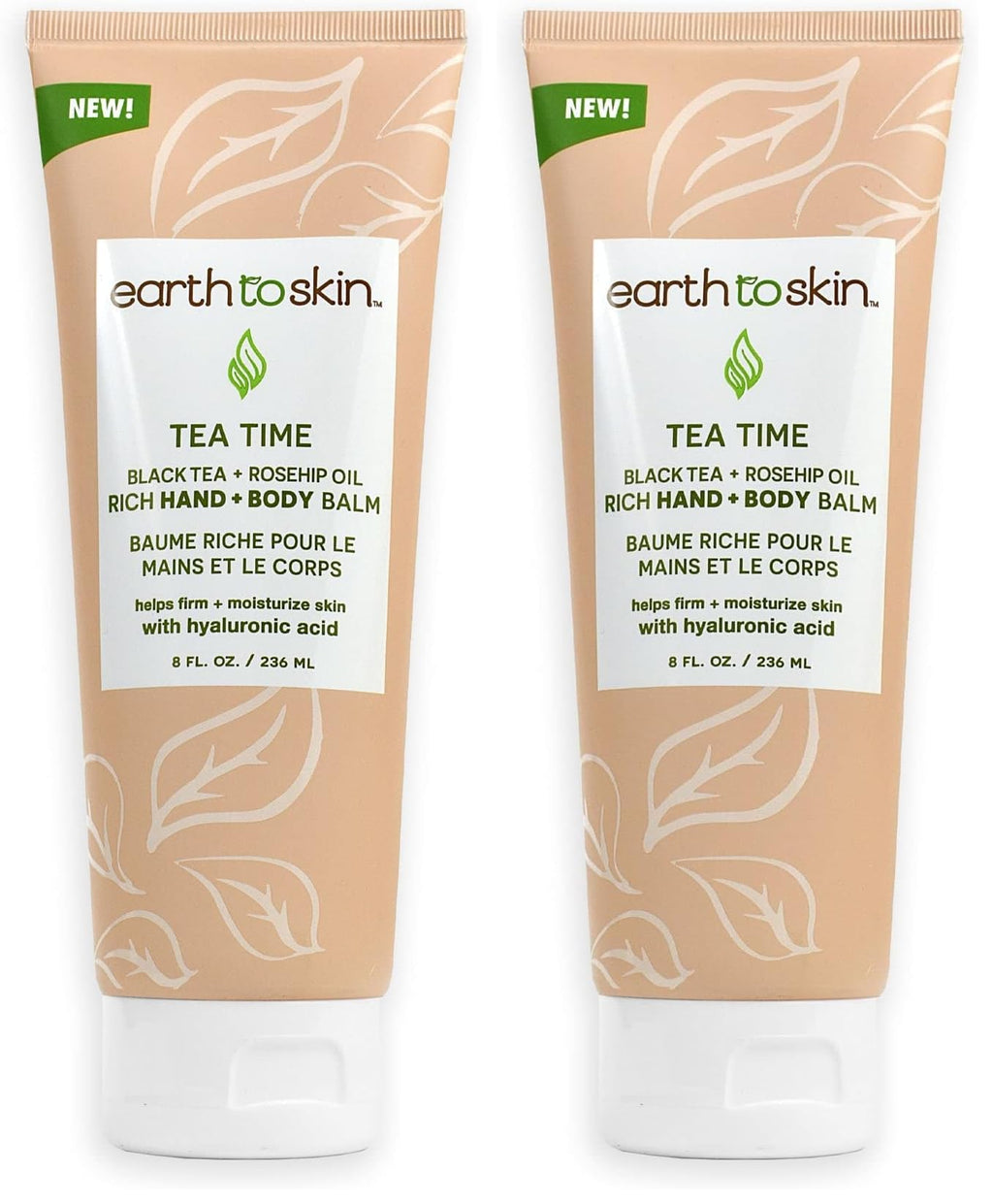 Earth To Skin Black Tea + Rosehip Oil Rich Hand & Body Balm – Soothing Hydration (Pack of 2, 8 oz each)