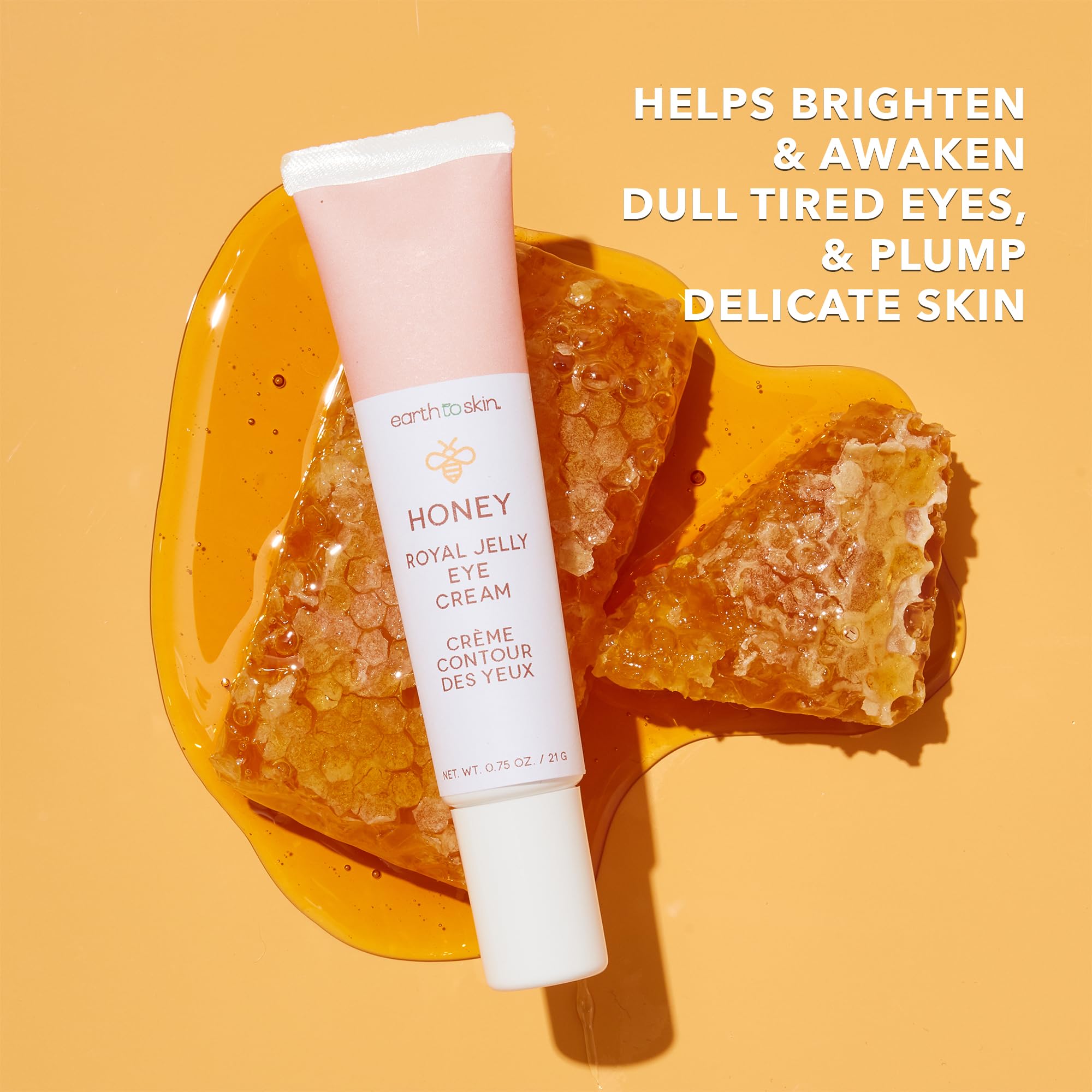 Earth To Skin Honey Royal Jelly Eye Cream – Calming Hydration for Under-Eye, 0.75 fl oz