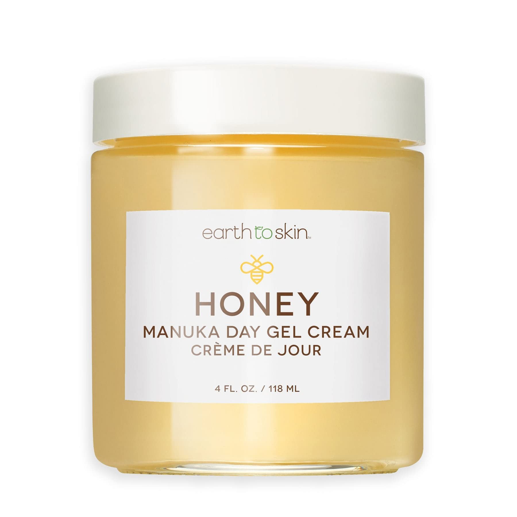 Earth To Skin Honey Manuka Day Gel Cream – Lightweight Facial Moisturizer with Hyaluronic Acid & Vitamin E | 4 oz