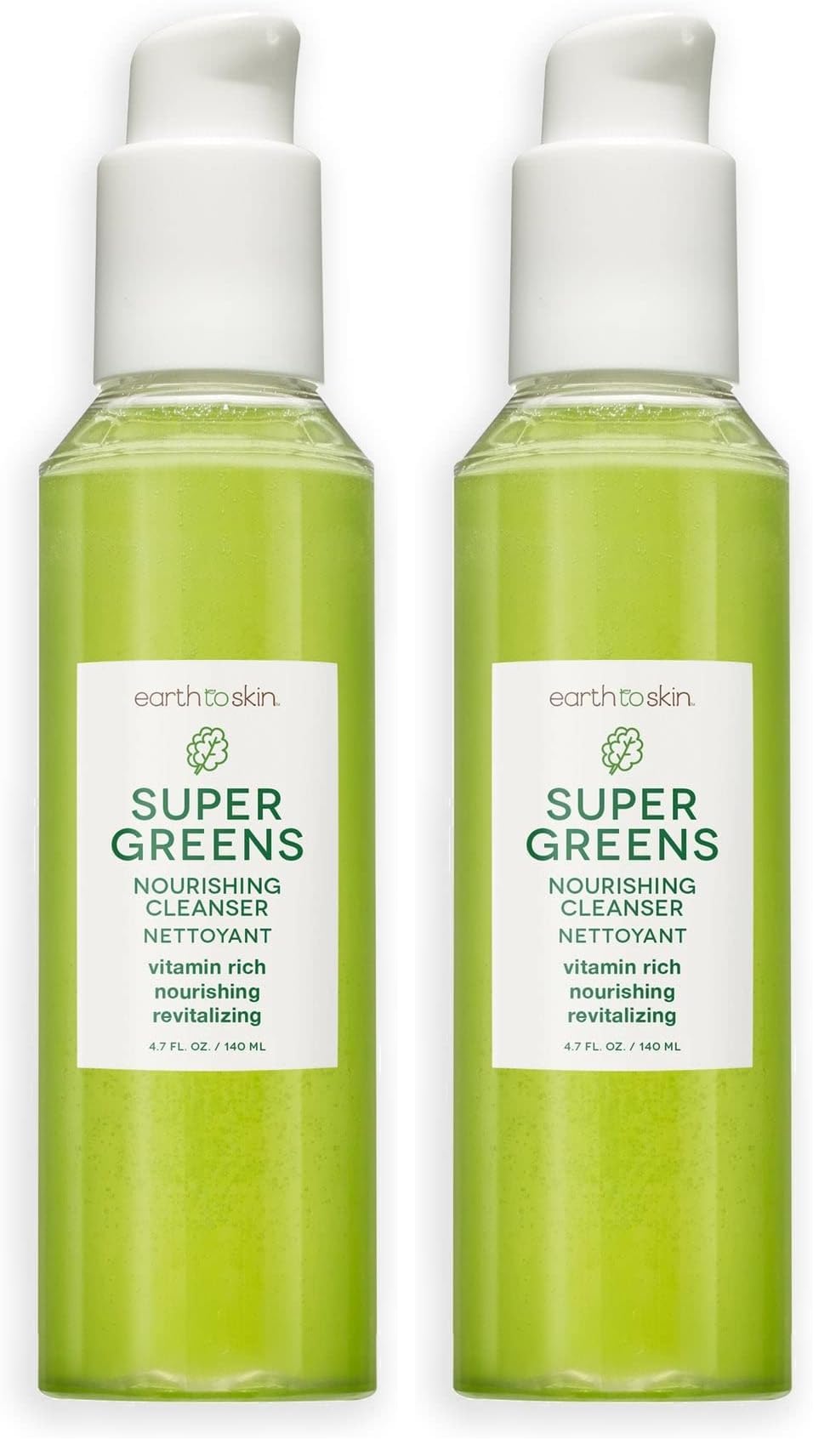 Earth To Skin Super Greens Nourishing Face Cleanser – Vitamin-Enriched Daily Wash for All Skin Types (Pack of 2)
