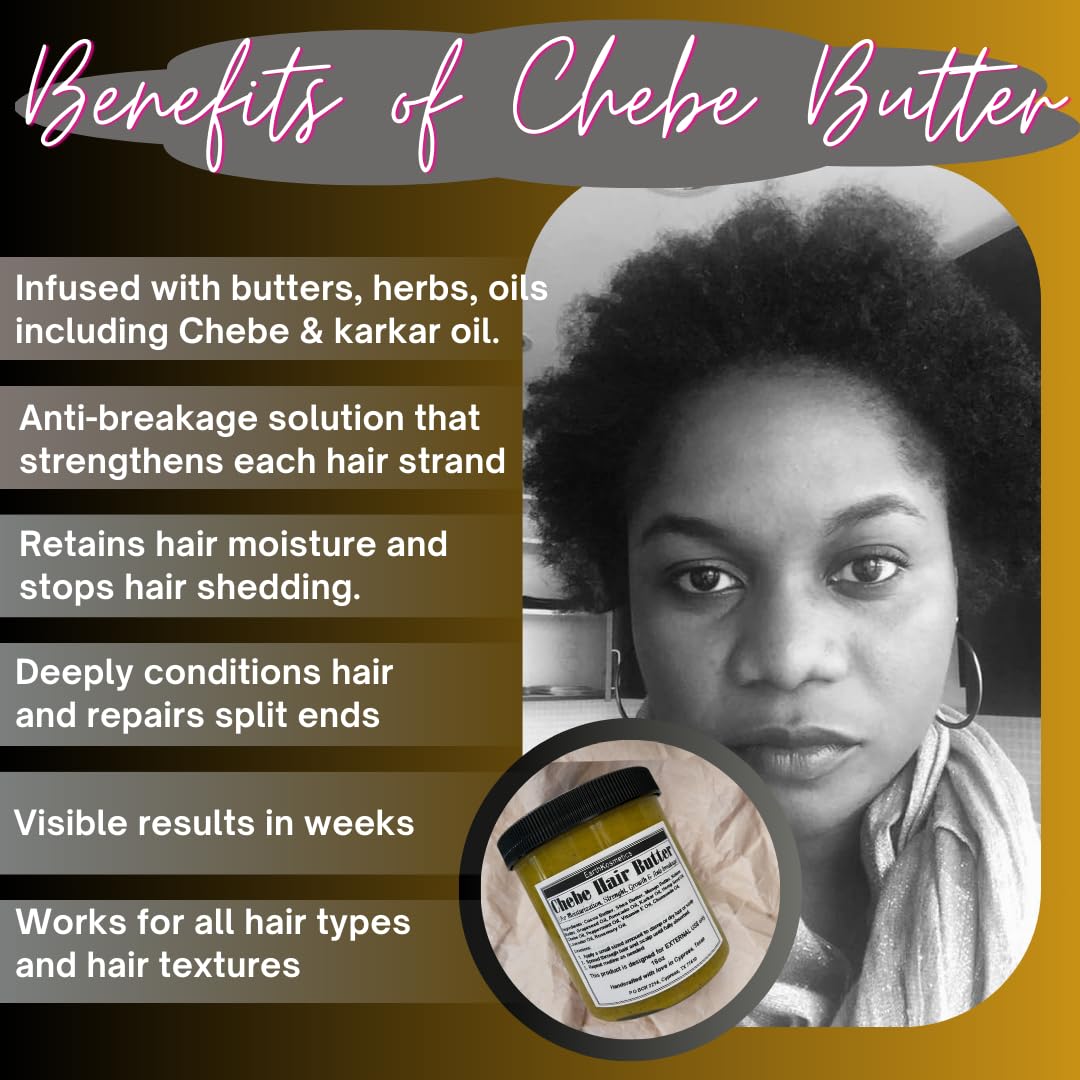 earthKosmetics Chebe Butter – Authentic Chebe Powder & Karkar Oil (6.05 oz)