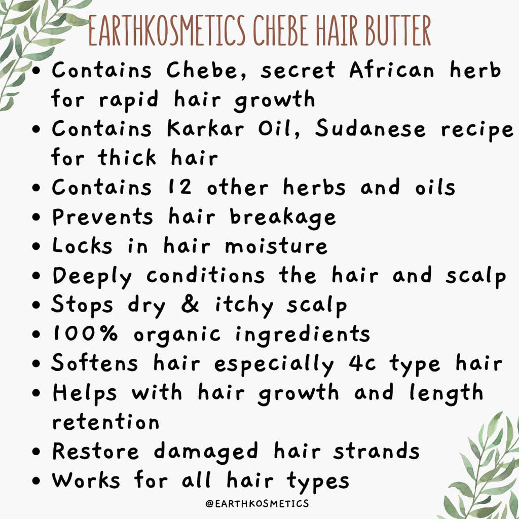 earthKosmetics Chebe Butter – Authentic Chebe Powder & Karkar Oil (6.05 oz)