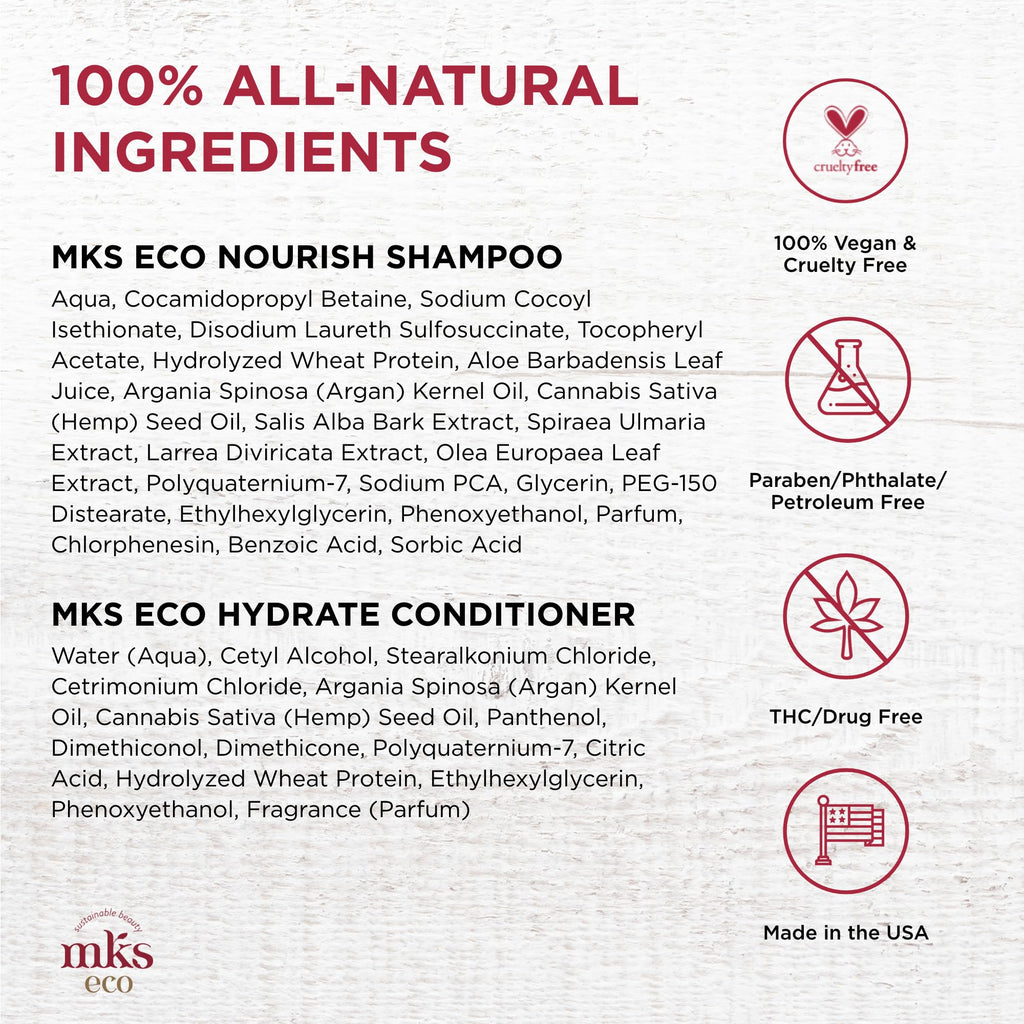 Earthly Body MKS eco Nourish Shampoo & Hydrate Conditioner Isle of You – 25 oz Each | Vegan, Cruelty-Free