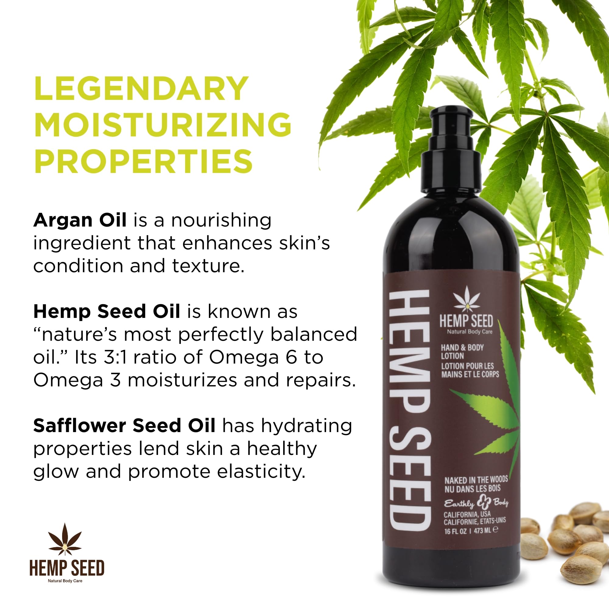 Earthly Body Hemp Seed Hand & Body Lotion – Naked in the Woods, 16 oz