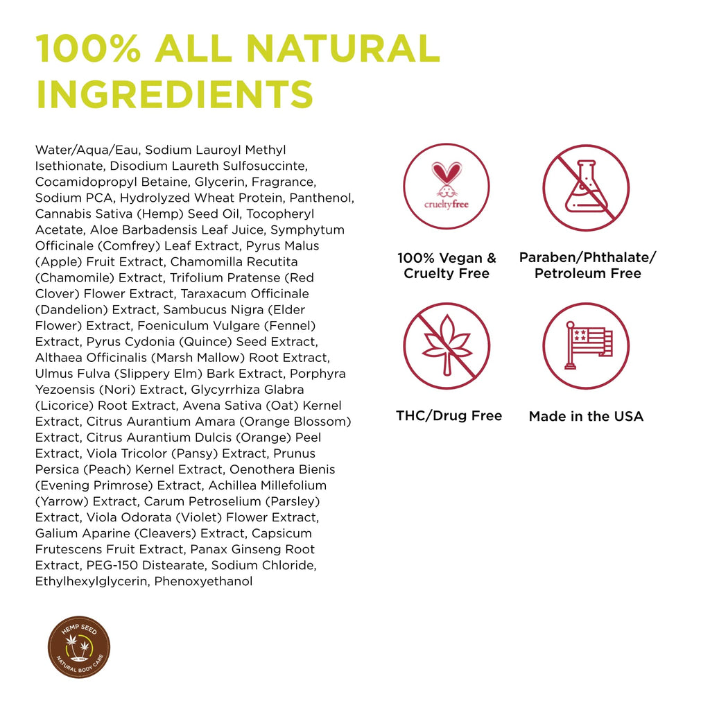 Earthly Body Hemp Seed Bath & Shower Gel – Moroccan Nights, 8 oz, Moisturizing with Hemp Seed Oil, Chamomile & Hydrolyzed Wheat Protein – Vegan, Cruelty-Free