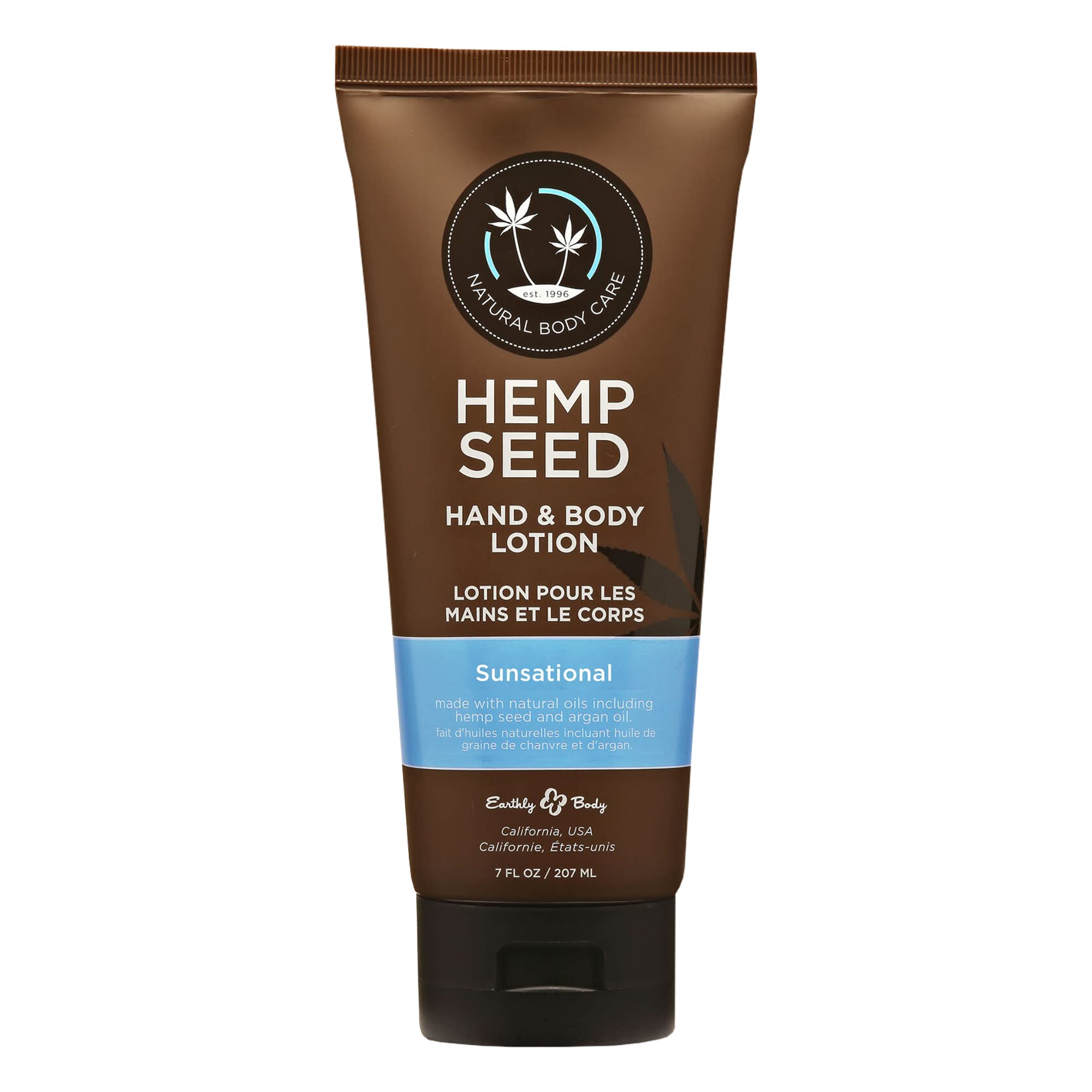 Earthly Body Hemp Seed Hand & Body Lotion, Sunsational Scent – 7 oz | Light, Non-Greasy, Vegan