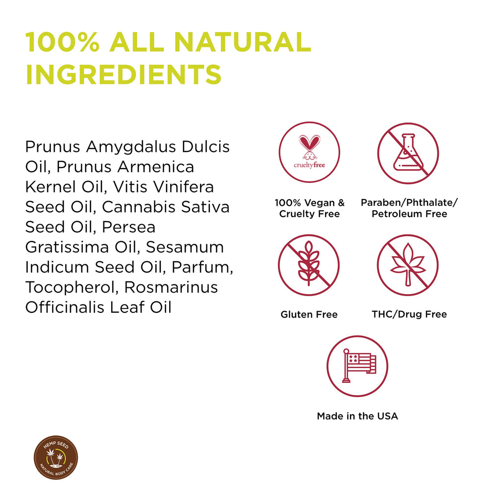 Earthly Body Hemp Seed Massage & Body Oil – High Tide Scent, 8 oz | Nourishing, Vegan & Cruelty-Free