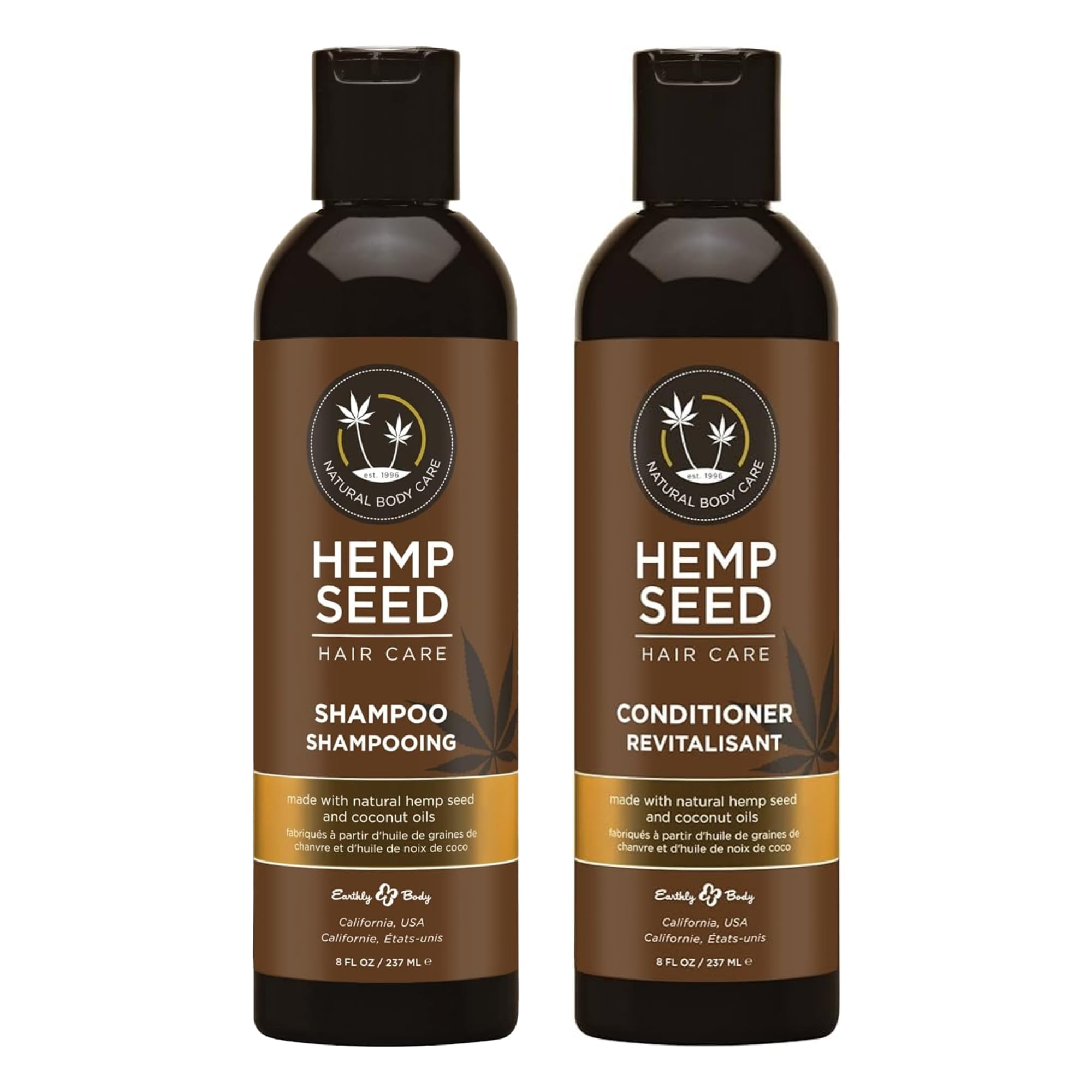 Earthly Body Hemp Seed Shampoo & Conditioner Bundle – Naked in the Woods (8 oz each)