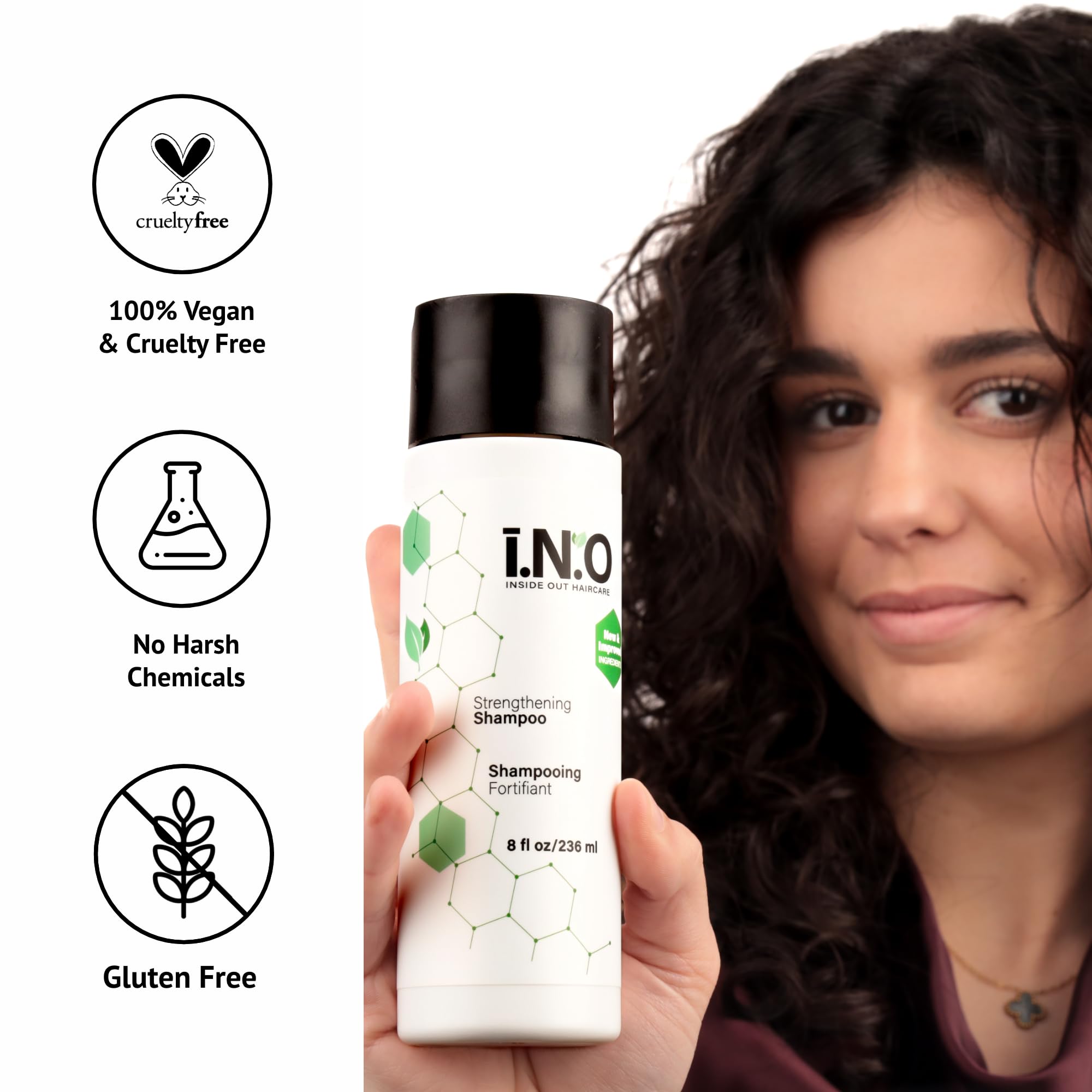 Earthly Body Inside Out Haircare Strengthening Shampoo — 8 fl oz | Strengthens, Moisturizes & Color Safe | Vegan & Cruelty-Free