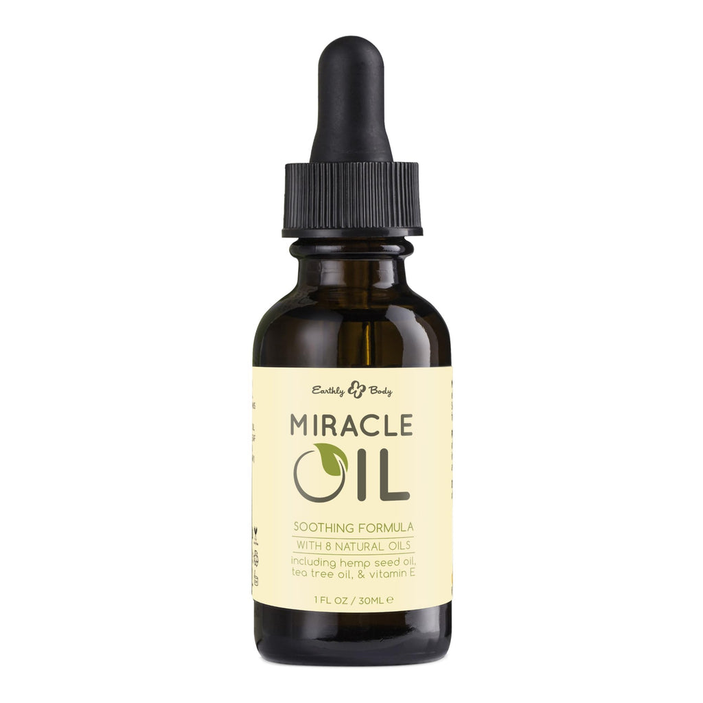 Earthly Body Miracle Oil – 1 oz, 100% Natural Tea Tree & Hemp Seed Oils