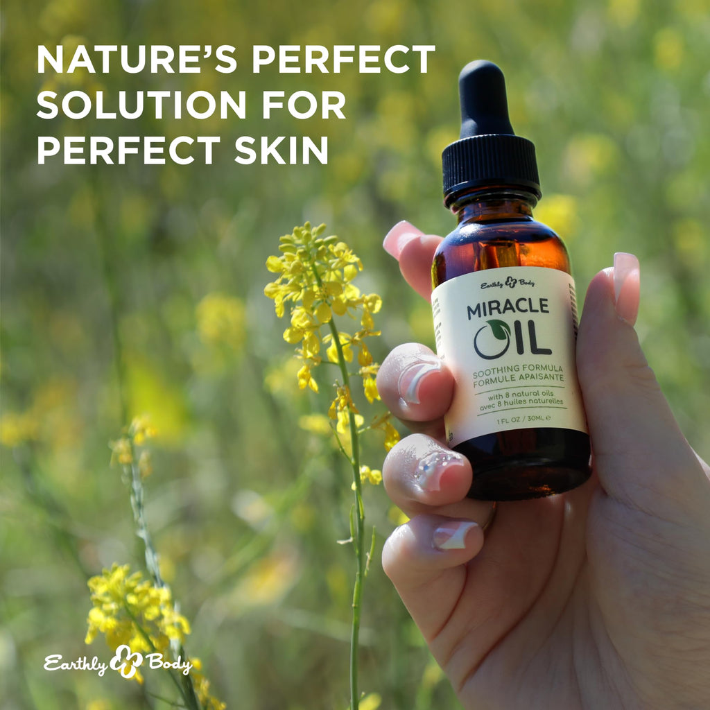 Earthly Body Miracle Oil – 1 oz, 100% Natural Tea Tree & Hemp Seed Oils
