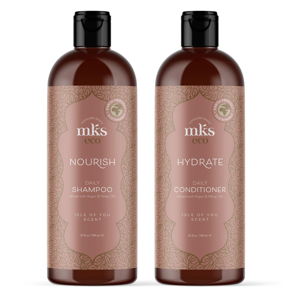 Earthly Body MKS eco Nourish Shampoo & Hydrate Conditioner Isle of You – 25 oz Each | Vegan, Cruelty-Free
