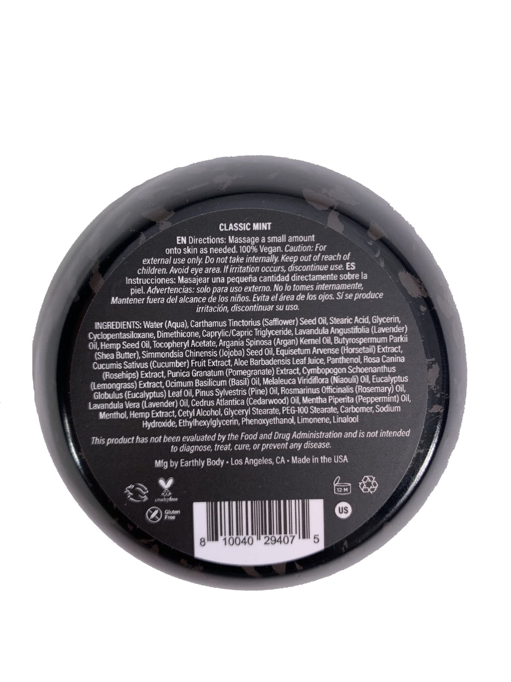 Earthly Body Premium Hemp Extract Daily Ultimate Cream – Menthol Mint, Argan, Jojoba & Rosehip – Lightweight, Fast-Absorbing Moisturizer, 5 oz