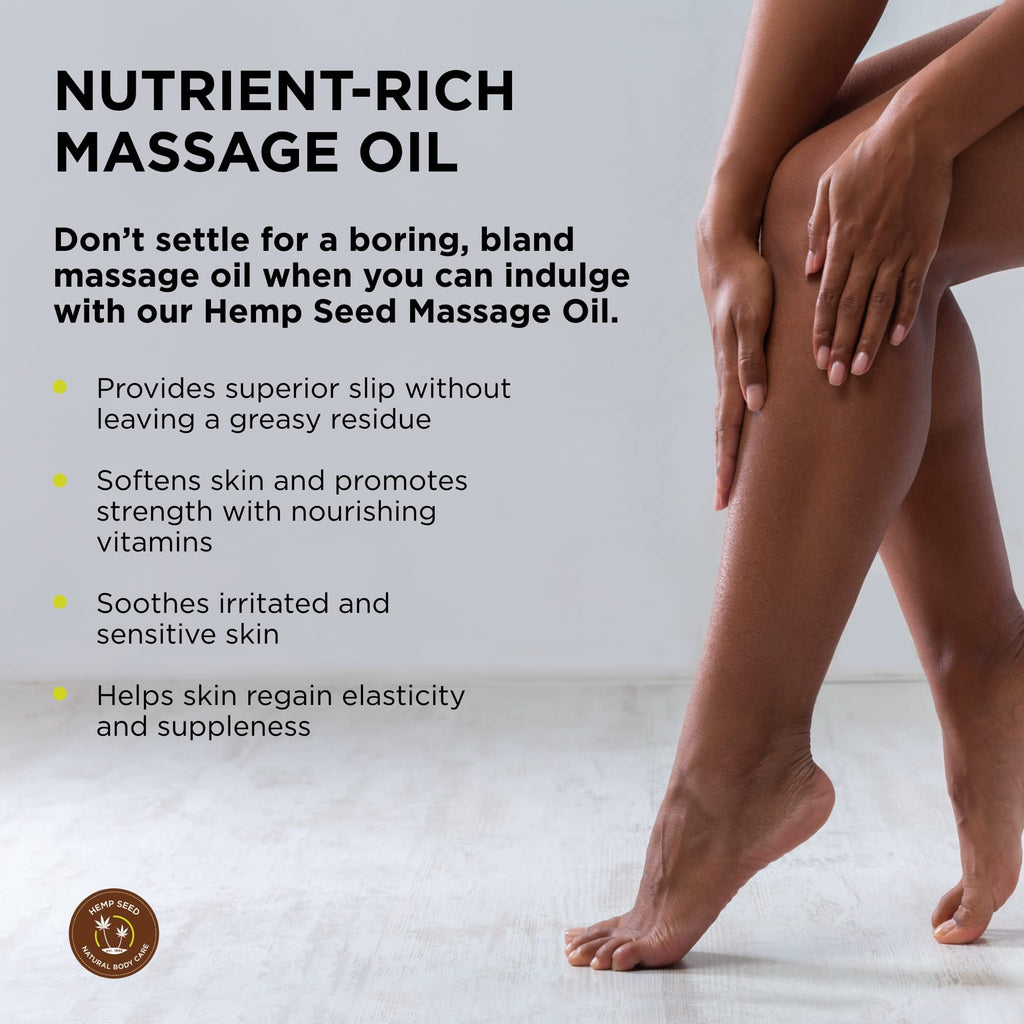 Earthly Body Hemp Seed Massage & Body Oil, Unscented – 8 oz