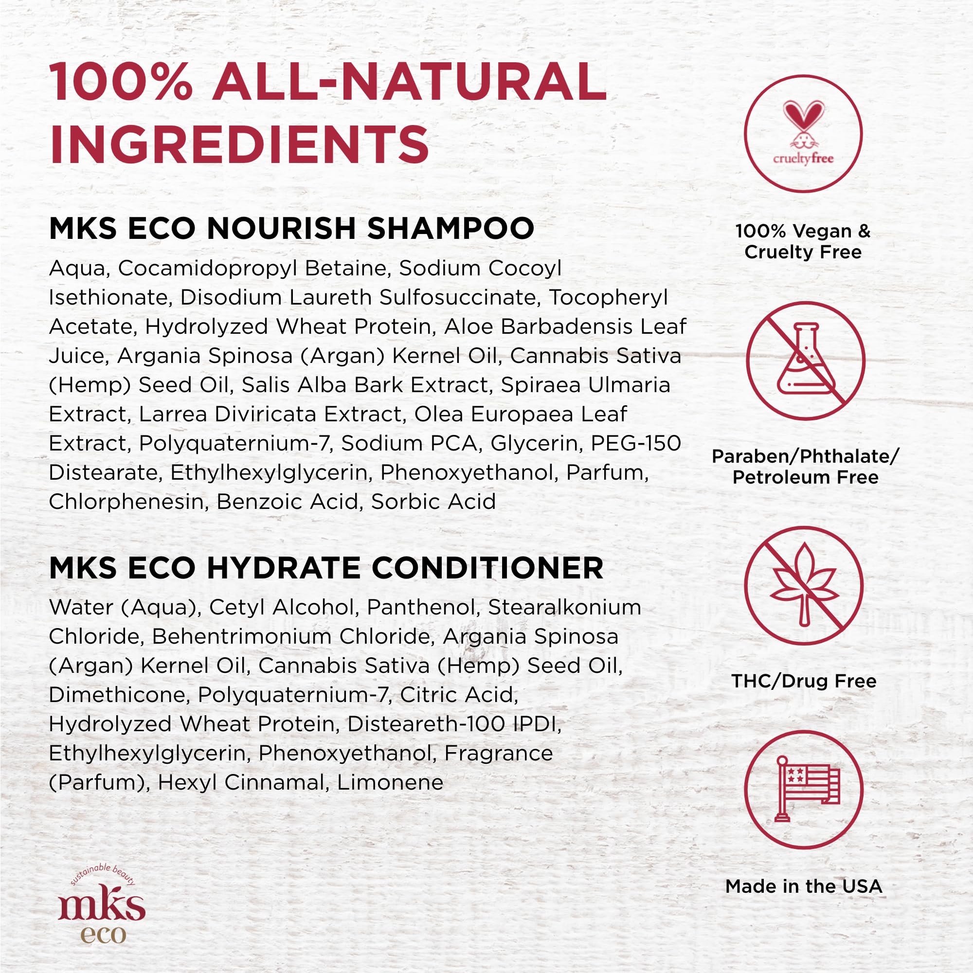 Earthly Body MKS eco Nourish Shampoo + Hydrate Conditioner for Fine Hair – Light Breeze (25 fl oz each)