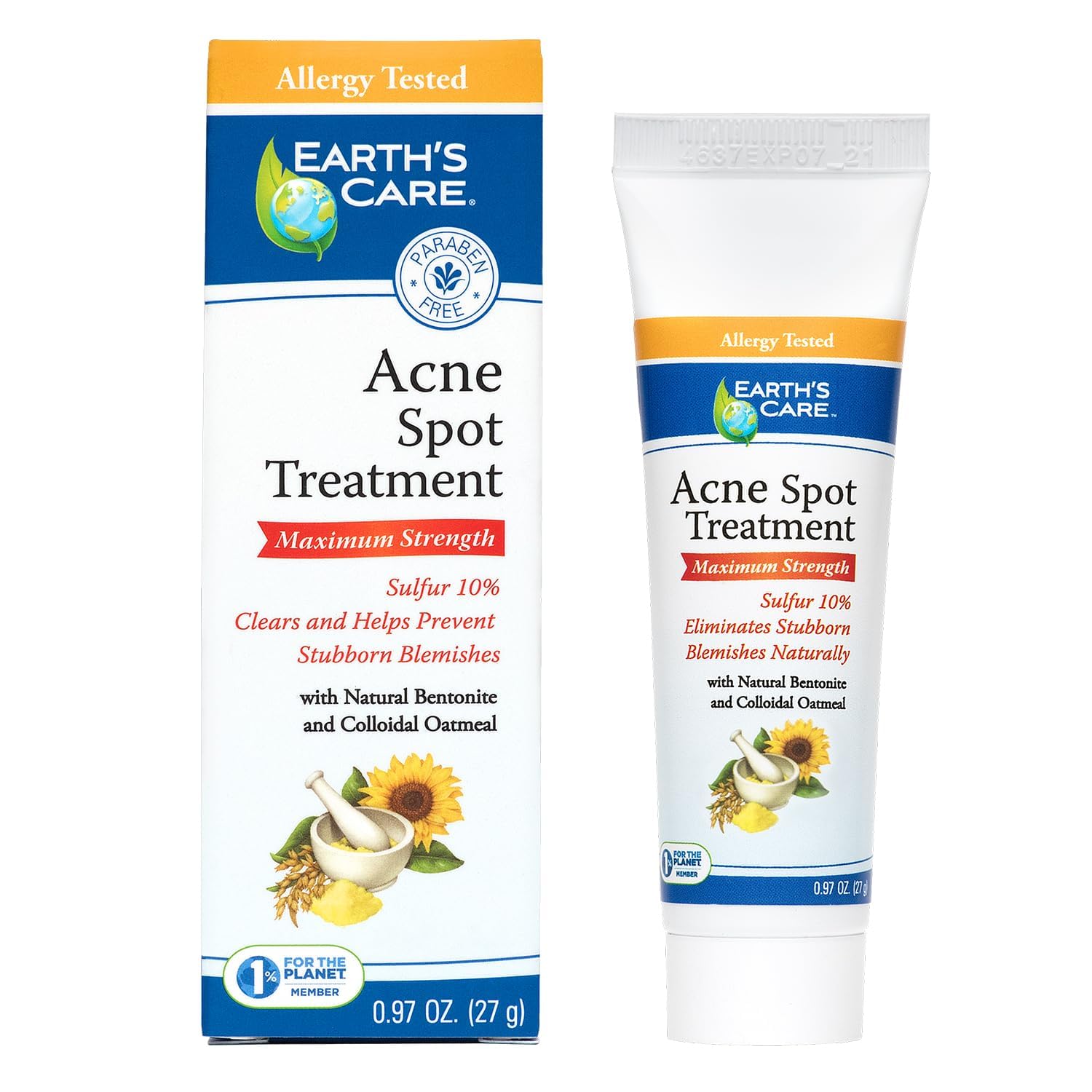 Earth's Care Acne Spot Treatment - 10% Sulfur Cream for Cystic Acne