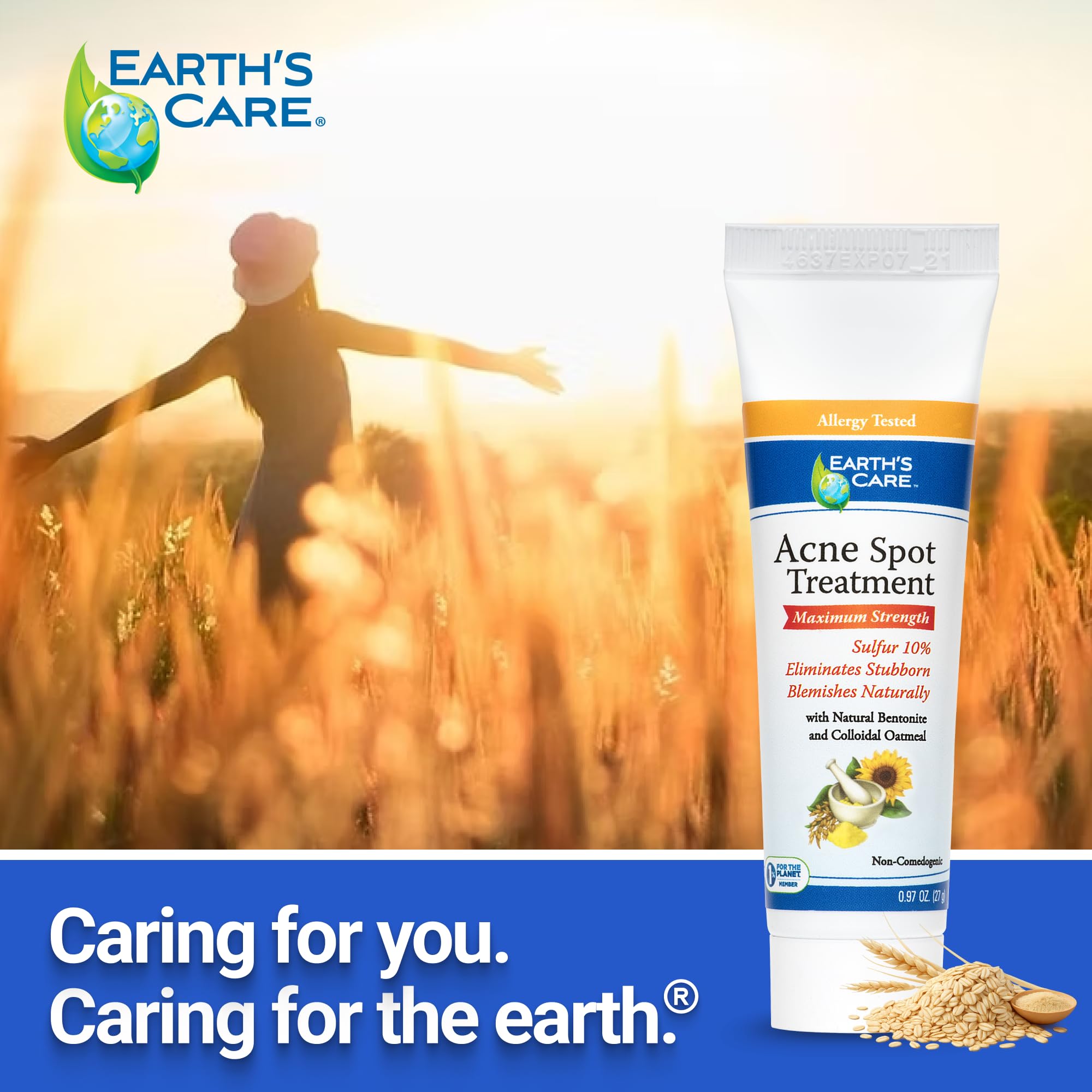 Earth's Care Acne Spot Treatment - 10% Sulfur Cream for Cystic Acne