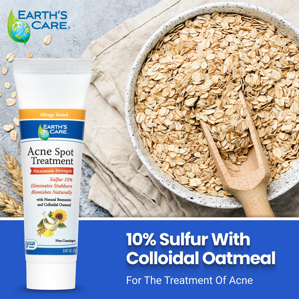 Earth's Care Acne Spot Treatment - 10% Sulfur Cream for Cystic Acne
