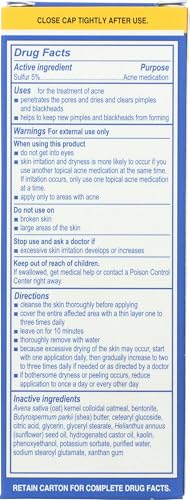 Earth's Care Acne Treatment Mask - 5% Sulfur for Clear Pores (2.5 oz Tube)