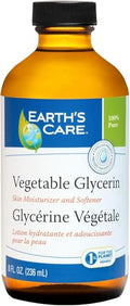Earth's Care Vegetable Glycerin — 100% Pure Liquid Glycerine for Hair, Skin & DIY | 8 oz Glass Bottle