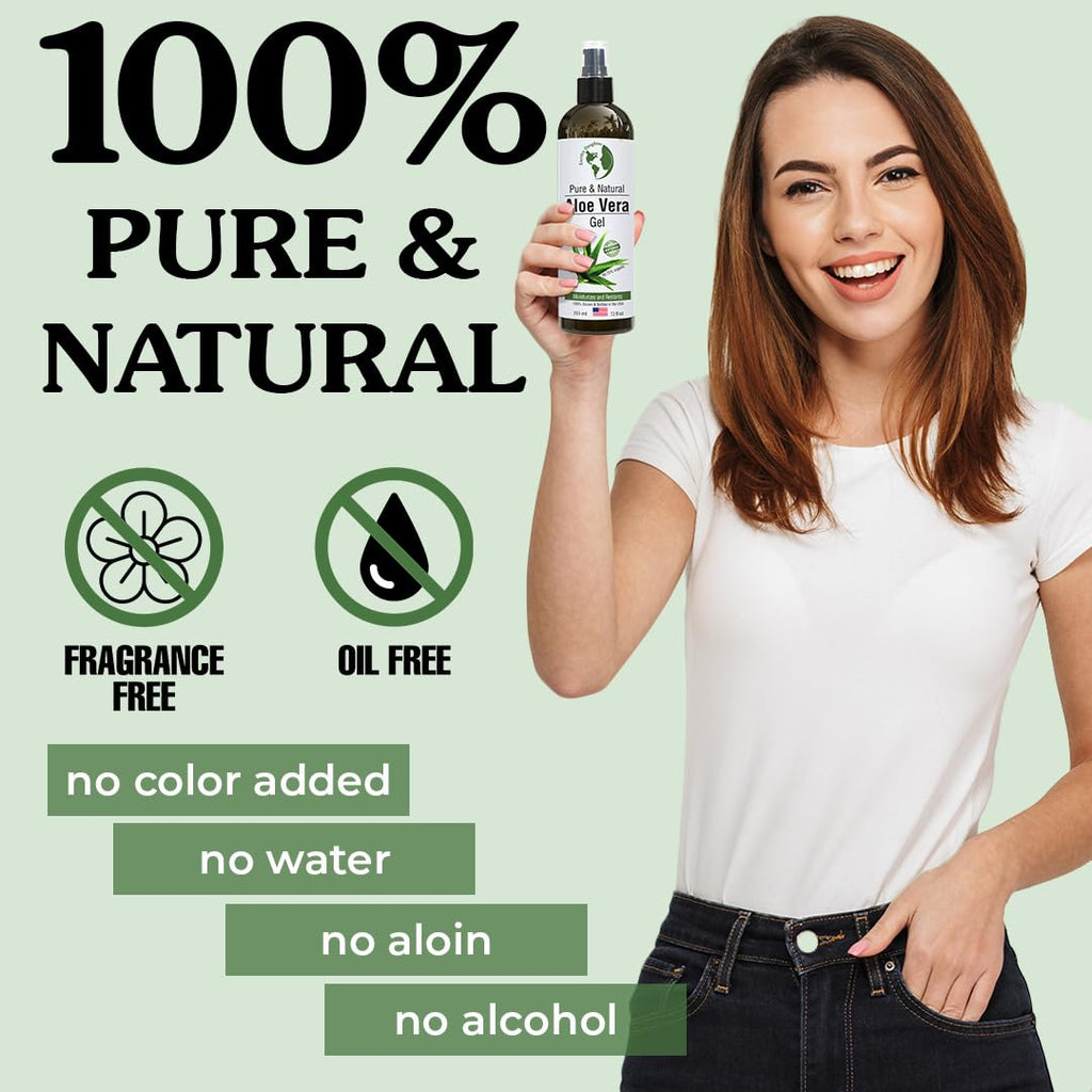 Earth's Daughter Organic Aloe Vera Gel – 100% Pure, Cold-Pressed Aloe, 12 oz