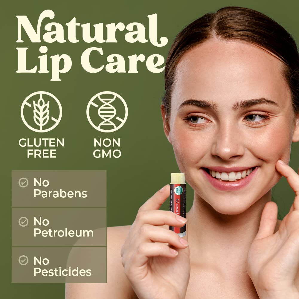 Earth's Daughter USDA Organic Lip Balm 12-Pack (2x6) – Fruit Flavors, Beeswax & Coconut Oil