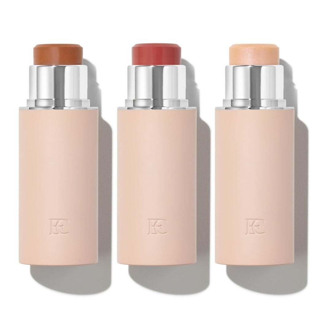 EarthsCure Glow Trio - 3-Piece Cream Bronzer, Blush & Highlighter for a Luminous, Natural Glow