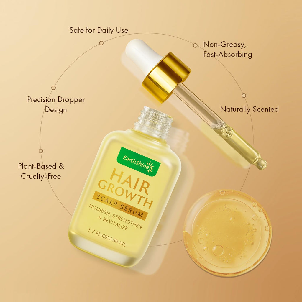 EarthShine Hair Growth Serum – Rosemary, Peptides & Caffeine
