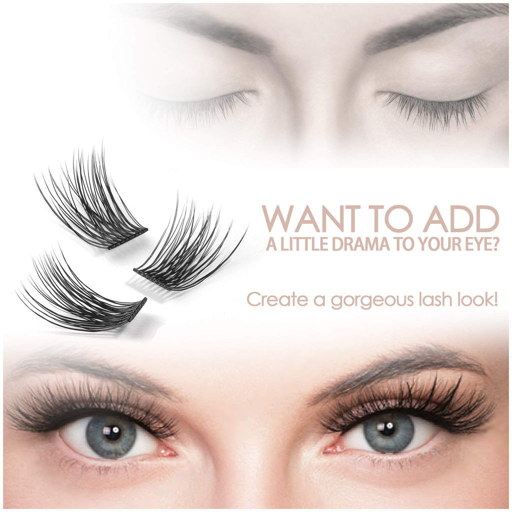 EASITENSION DIY Eyelash Extension Kit – 3D Cluster Lashes, 12mm & 14mm, Glue, Tweezers